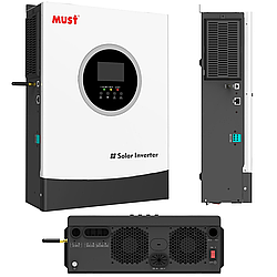 Гібридний інвертор, 3000 Вт, 3000 ВА, MUST PV18-3024 PREM / Сонячний інвертор / Багаторежимний перетворювач енергії