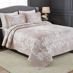 Покривало з наволочками, 270x260см, Pepper Home Eva Pink / Комплект покривало + наволочки