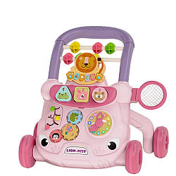 Дитячі ходунки — каталка, розвиваючі, 41х33х39 см, Рожеві / Ходунки дитячі з ігровою платформою / Каталка дитяча