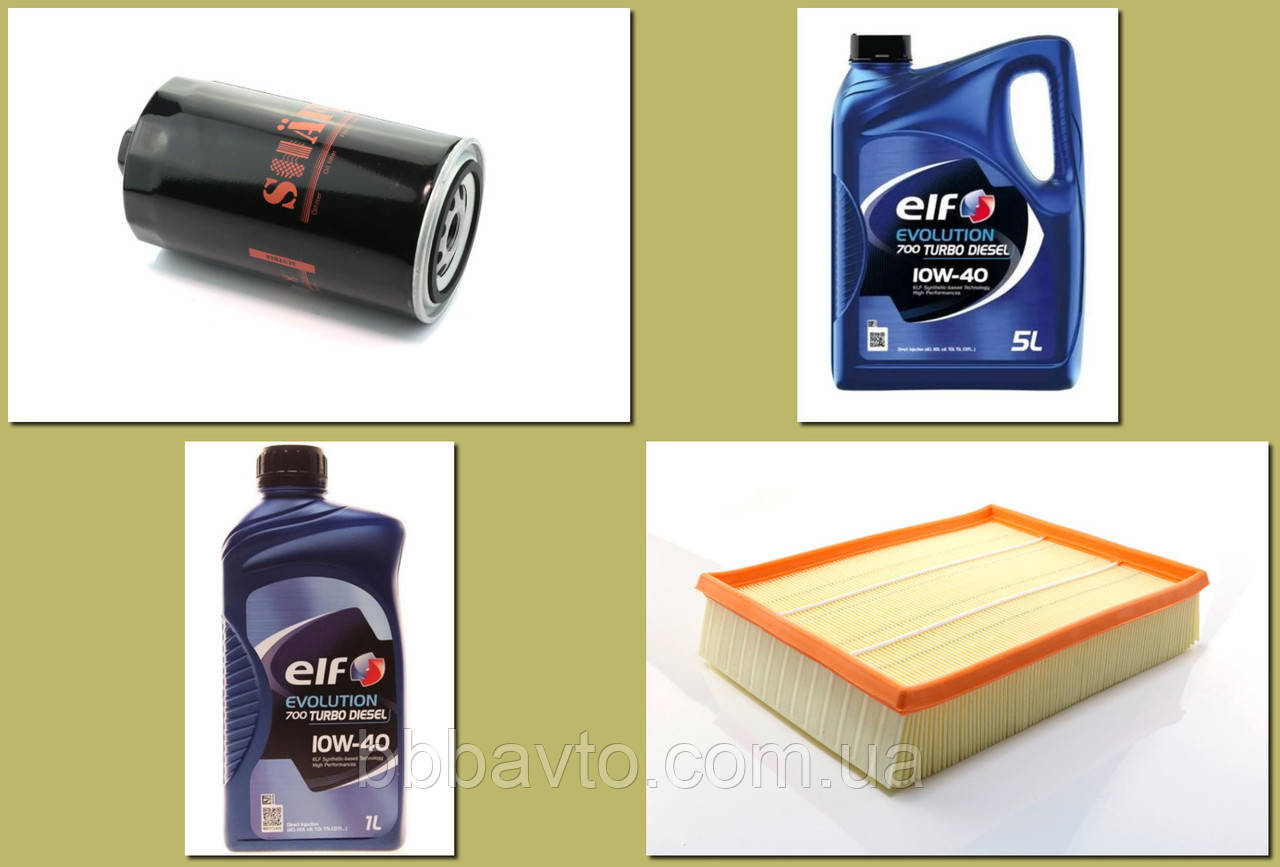 Набір автомобільних фільтрів та оливи до ТО Volkswagen Transporter T4 2.4D- 2.5 TDI Дизель (1995-2003), фото 1