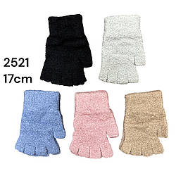 Жіночі зимові рукавички без пальців "Тедді" Розмір: 17 см (24581)