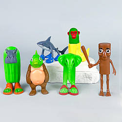 Набір фігурок мемів Brainrot — 6 героїв Тун Тун Тун Саур