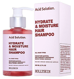 Кислотний шампунь для глибокого зволоження шкіри голови та волосся HOLLYSKIN Acid Solution Hair Shampoo