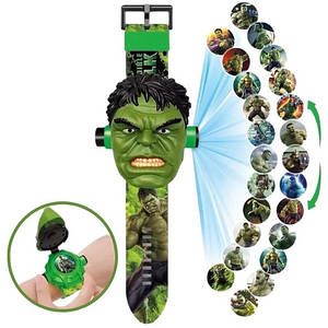 Дитячий годинник з 3D проектором 24 зображення Месники Халк - Avengers Hulk