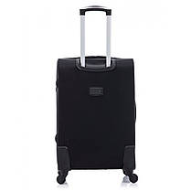 Дорожня тканинна валіза на колесах Bonro Tourist M середня чорна з кодовим замком і висувною ручкою, фото 5