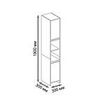 Пенал з фасадами без ручок з Ламінованого ДСП Шафка у ванну 30 см Шафа-пенал вузький на 6 комірок двохдверний, фото 7