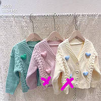 Кофта дитяча в'язана на ґудзиках на дівчинку 110-150 см "AMD" купити гуртом в Одесі на 7км