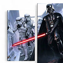 Модульна картина Star Wars – Дарт Вейдер і штурмовики Зоряні війни Друк на полотні Подарунок для фаната 90х70 їх 3-х частин, фото 3