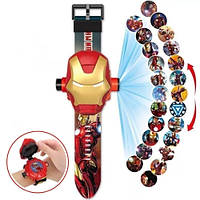 Детские часы с 3D проектором 24 изображения Мстители Железный Человек - Avengers Iron Man