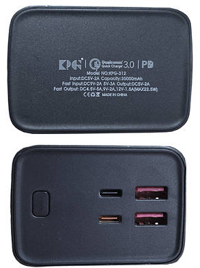 Power Bank King Power KPG-312 30000mah 22.5W QC3.0 black EU, фото 2