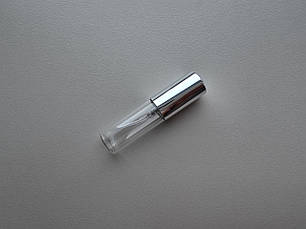 6.5 - 7 мл Олівець скляний прозорий флакон з металевим срібним спреєм, пляшка, атомайзер з розпилювачем, фото 2