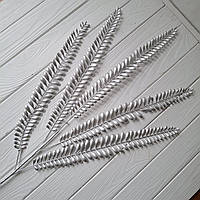 Гілка велика з листям папороть — СРІБЛО 98 см