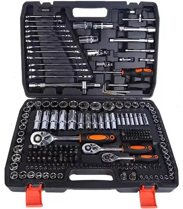 Професійний набір інструментів на 216 предметів з 3 тріскачками у кейсі — для авто, ремонту та дому, фото 1