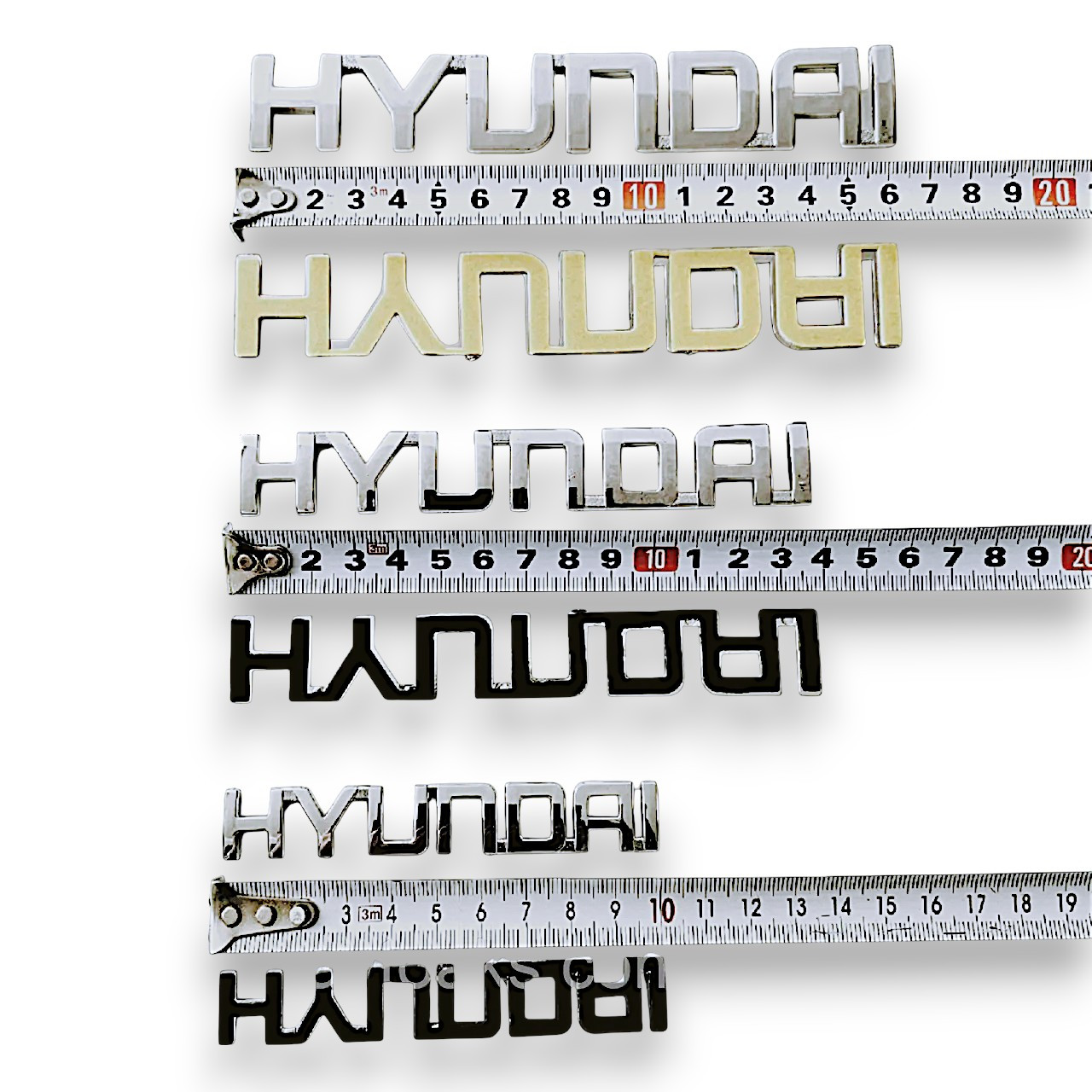 Напис "Hyundai" цілісний хром, фото 1