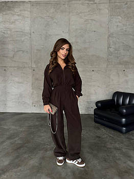 Жіночий флісовий комбінезон Polar S-M, L-XL шоколад