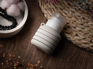 Флакон силіконовий складний. Колір сірий 130х50мм(85х50мм)