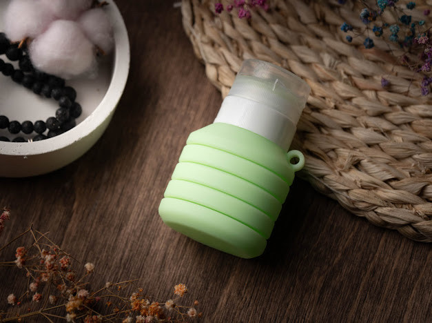 Флакон силіконовий складний. Колір салатовий 130х50мм(85х50мм), фото 1