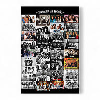Картина «Bandas de Rock» – легендарні рок-гурти (AC/DC, Queen, Metallica, Nirvana, The Beatles, Pink Floyd, Led Zeppel 60х40см, фото 2