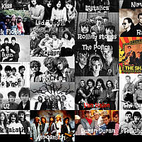 Картина «Bandas de Rock» – легендарні рок-гурти (AC/DC, Queen, Metallica, Nirvana, The Beatles, Pink Floyd, Led Zeppel 60х40см, фото 5