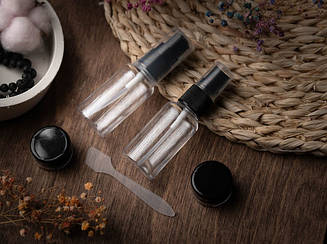 Дорожній набір ємностей для косметики, колір чорний 4шт