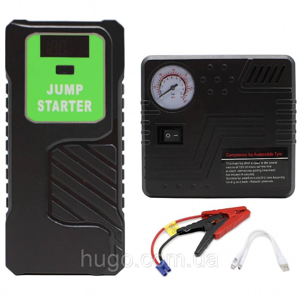 Пуско-зарядний пристрій з компресором JUMP STARTER 12V, 600A / Автомобільний пускозарядний пристрій, фото 1