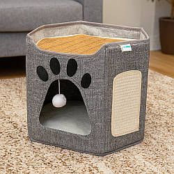 Двоповерховий будиночок для котів (38х35х33см) / Котячий будинок / Будиночок-будка для тварин