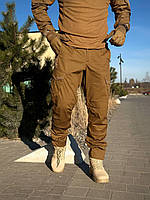 Брендові тактичні штани Kayman Кайман Coyote з рипстопу з гумкою в поясі для активного використання