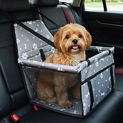 Автокрісло для вихованців до 8 кг, 44×40×34 см / Автогамак для собак / Автосидіння для перевезення тварин / Сумка переноска в авто