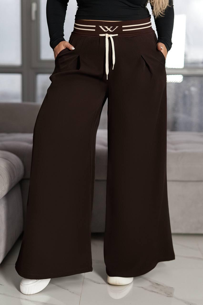 Штани палаццо з декоративним поясом 3226, фото 1