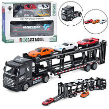 Набір машинок XY031-32-1 інерція, трейлер 32,5 см, мішина 3шт 7см, 2 види в кор-ці, 31-22-7см