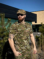 Брендова чоловіча тактична футболка CoolMax Мультикам оливкова для спорту якісна новинка