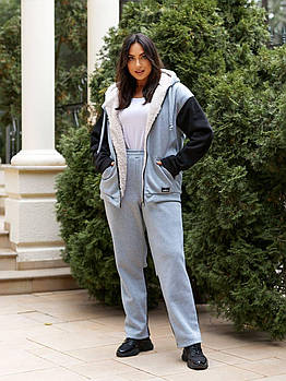 Жіночий спортивний костюм на овчині (Батал)