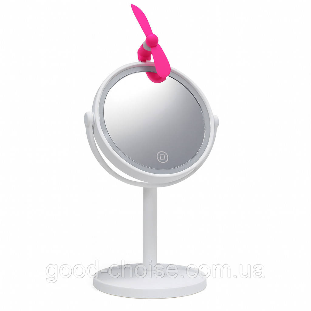 Дзеркало настільне з підсвічуванням та вентилятором USB / Косметичне дзеркало з підсвічуванням, фото 1