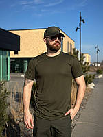 Брендова тактична футболка CoolMax Military Olive оливкового кольору зручна для спорту та активного відпочинку