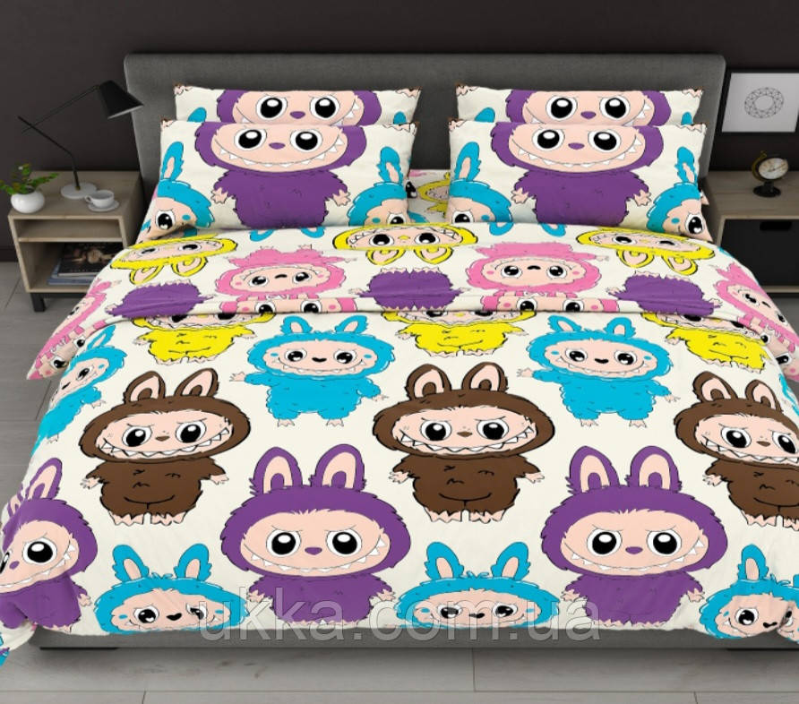 Постільна білизна полуторна Лабубу, фото 1
