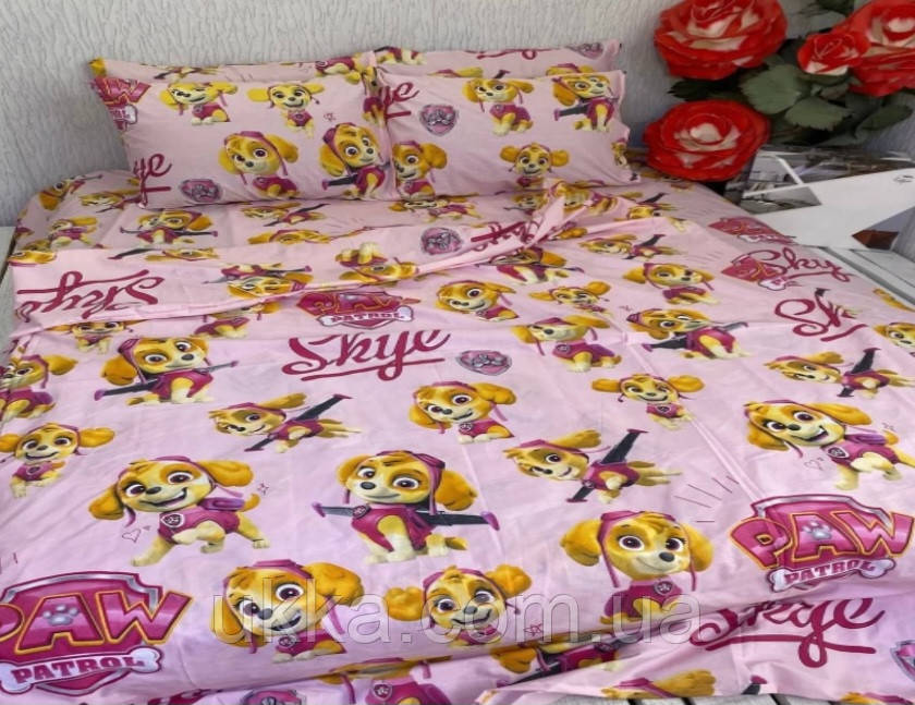 Постільна білизна полуторна Щенячий патруль Скай, фото 1