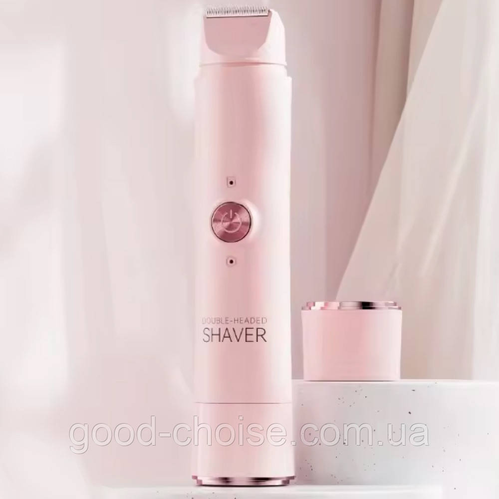 Рожевий епілятор акумуляторний для тіла / Тример жіночий / Бездротовий епілятор для ніг, фото 1