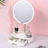 Дзеркало косметичне з LED, живлення від USB / Настільне дзеркало для макіяжу / Сенсорне дзеркало, фото 4