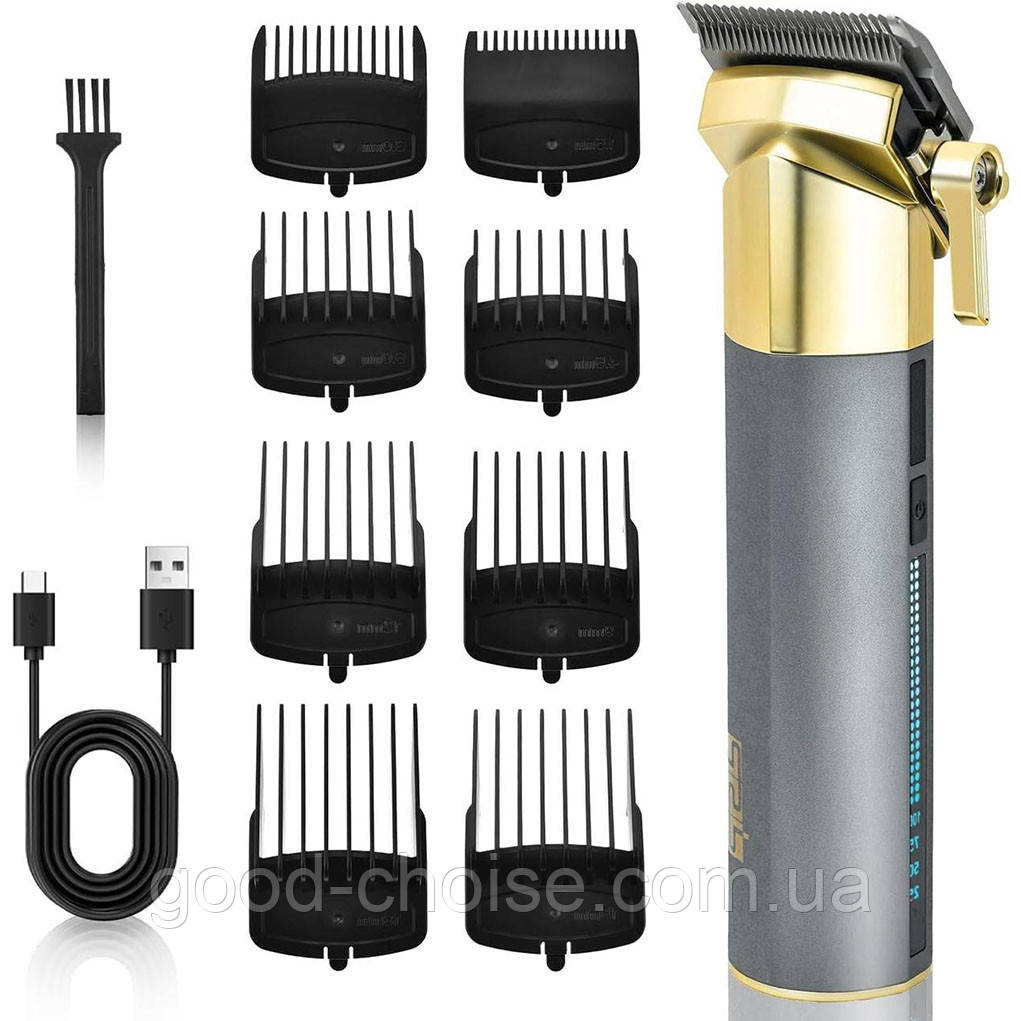 Бездротова машинка для стрижки волосся DSP 90639 + 8 насадок / Тример для стрижки / Тример чоловічий для бороди, фото 1