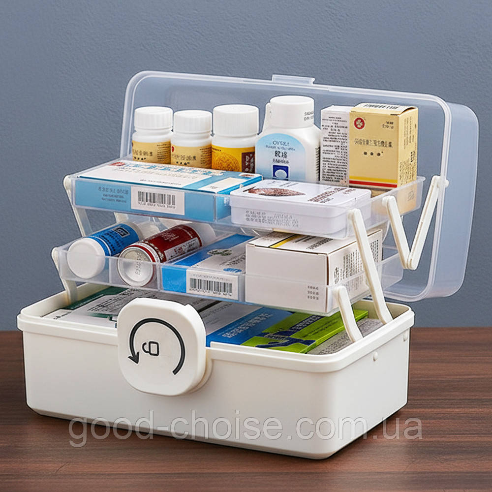 Органайзер-аптечка для ліків, 28х15х14 см / Органайзер для зберігання ліків / Контейнер для ліків, фото 1