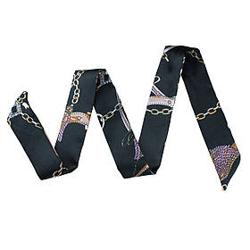 Хустинка-стрічка твіллі (85*4см) "Лувр"