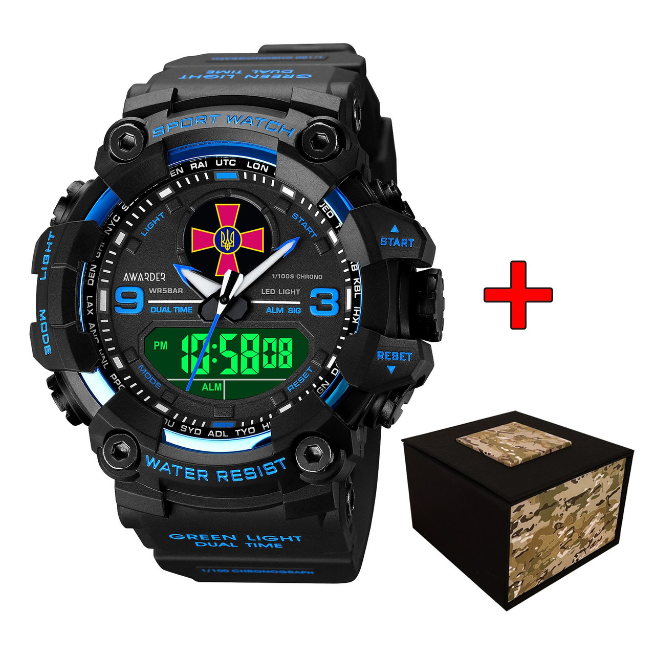 Awarder 001BUDZSU ЗСУ Чорні з синім + Коробка., фото 1