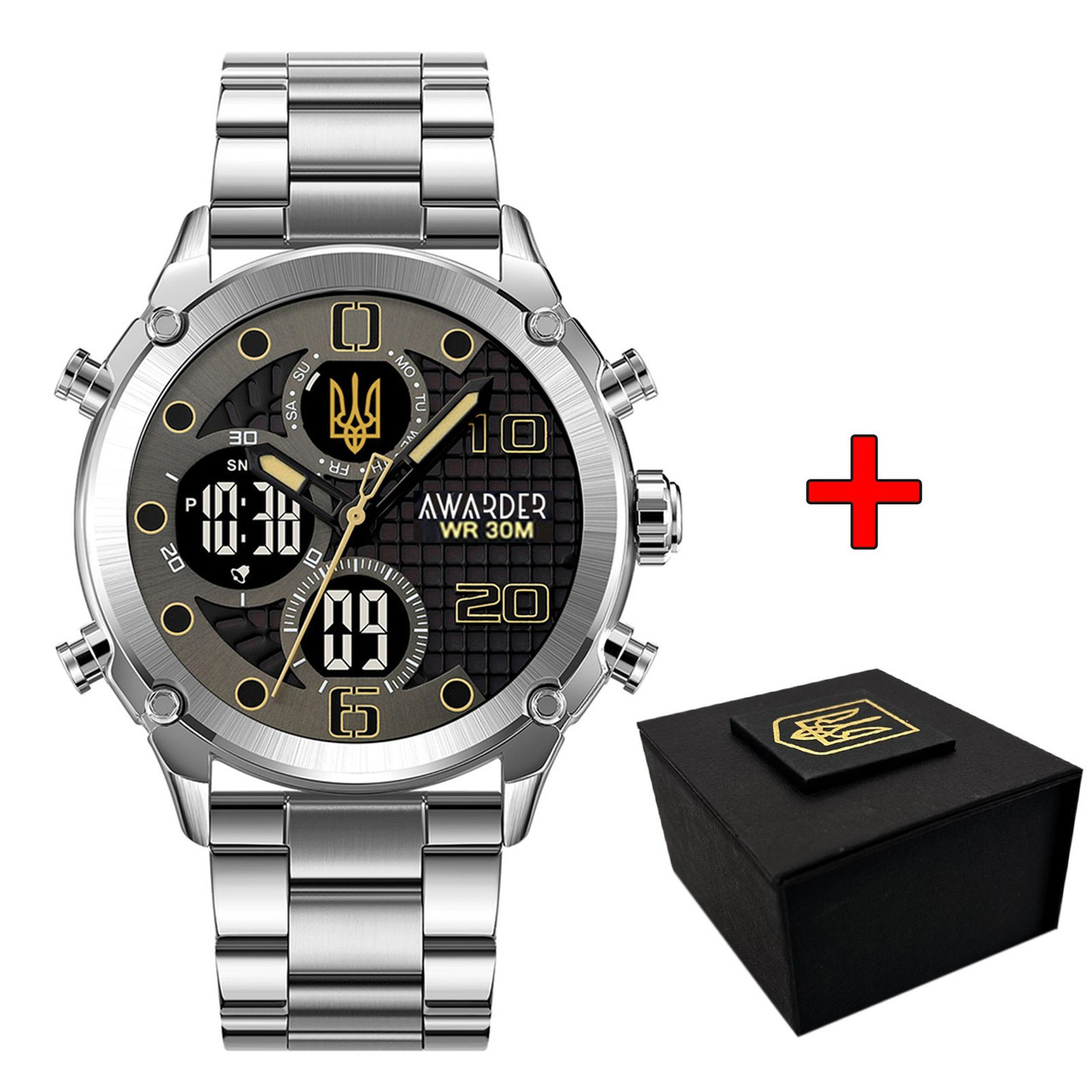 Awarder 017 Тризуб Золото Silver-Black Steel, фото 1