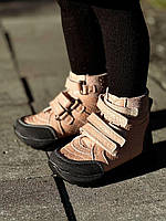 Дитячі рожеві ортопедичні шкіряні демісезонні черевики на липучках на хутрі 30 р, фото 2