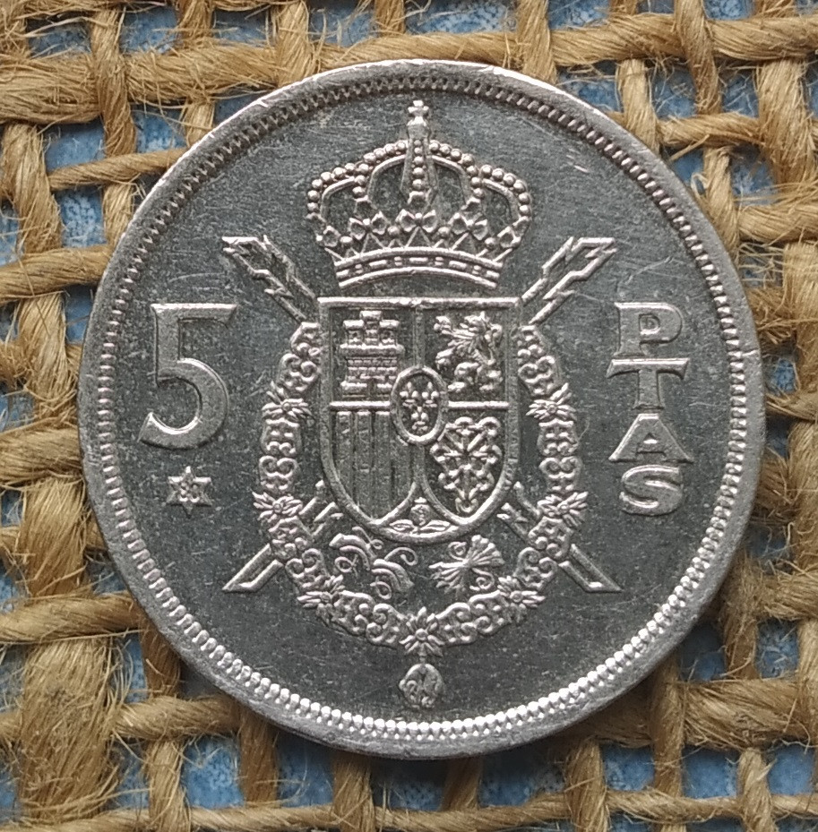 5 песет 1975 року. (80) Iспанiя, фото 1