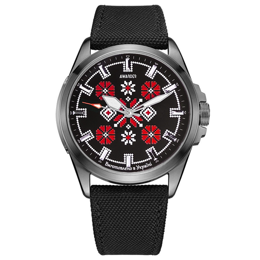 Awarder Embroidery Silver-Red Black Battery 10ATM, фото 1
