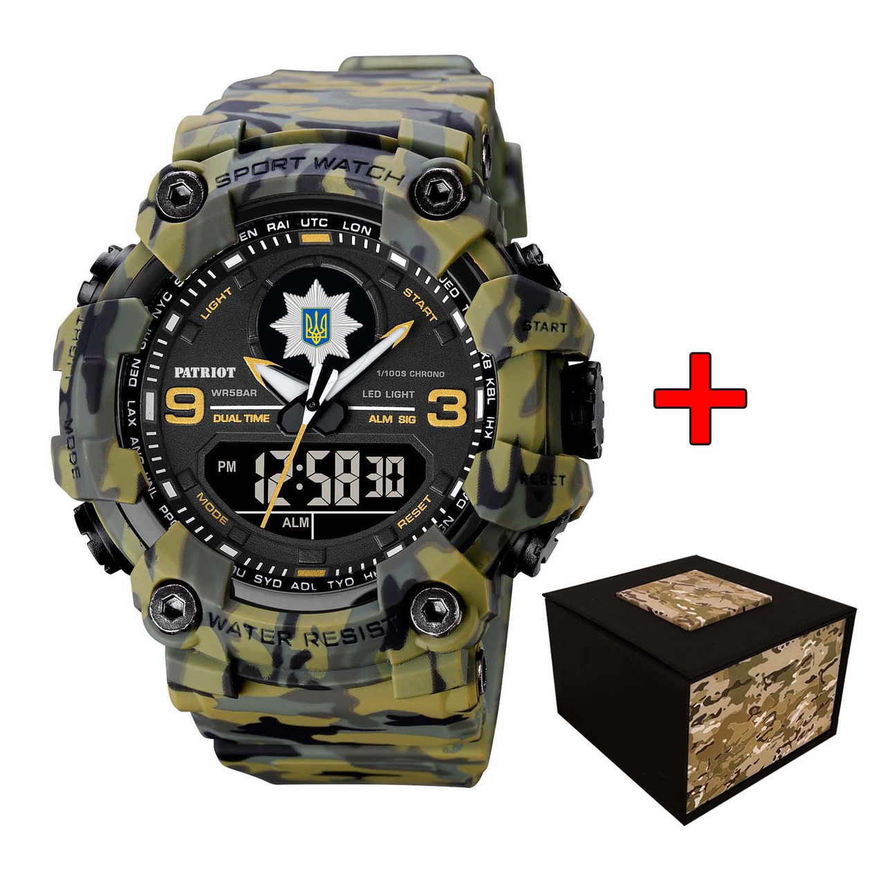 Patriot 001CMGRPO Поліція Зелений камуфляж + Коробка., фото 1