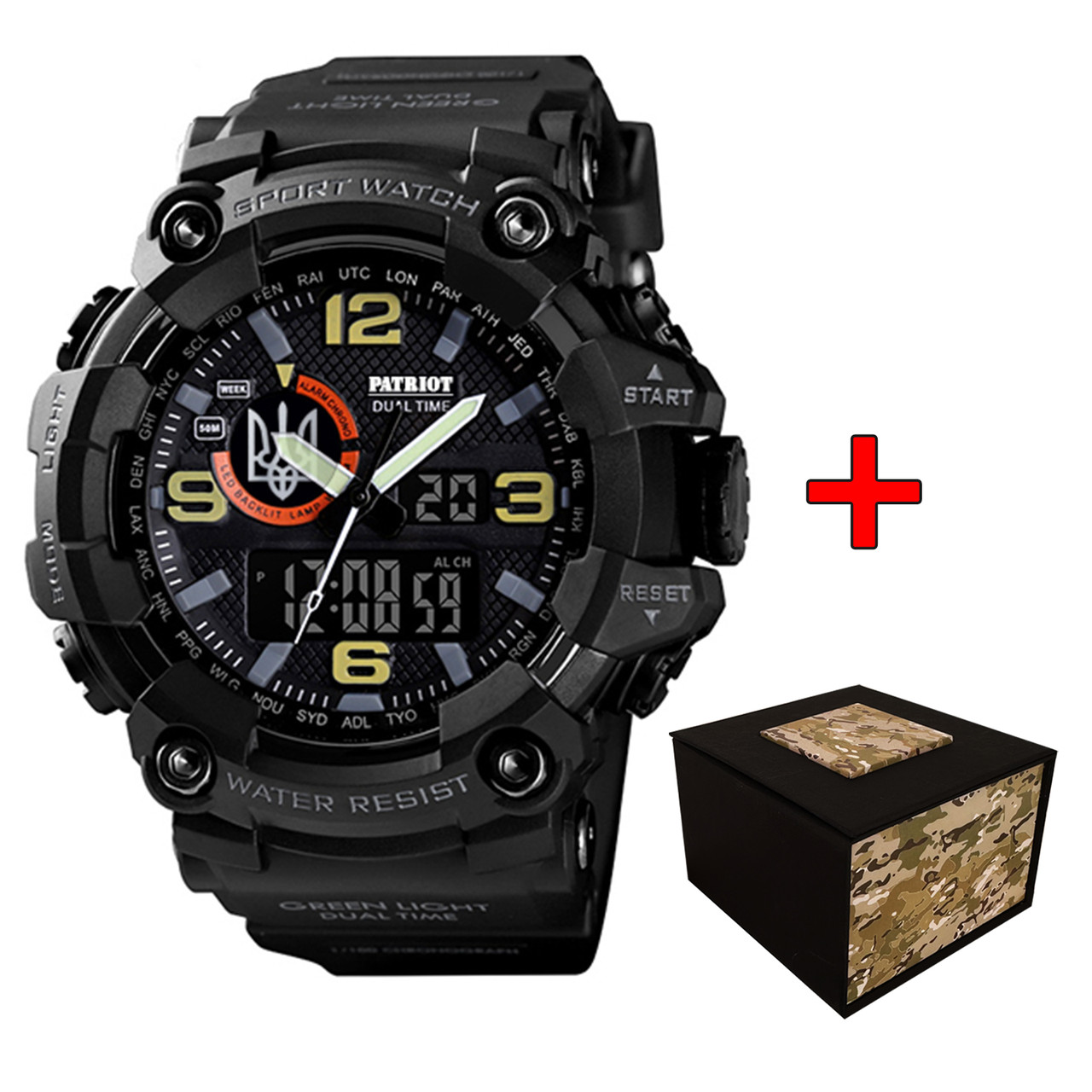 Patriot 002BKUASI Тризуб срібло Чорні + Коробка, фото 1