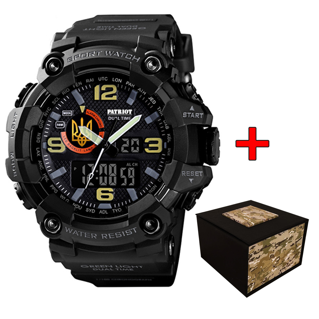 Patriot 002BKUAGD Тризуб золото Чорні + Коробка., фото 1