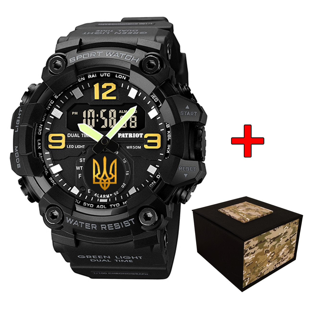 Patriot 003BKUAGD Тризуб золото Чорні + Коробка., фото 1